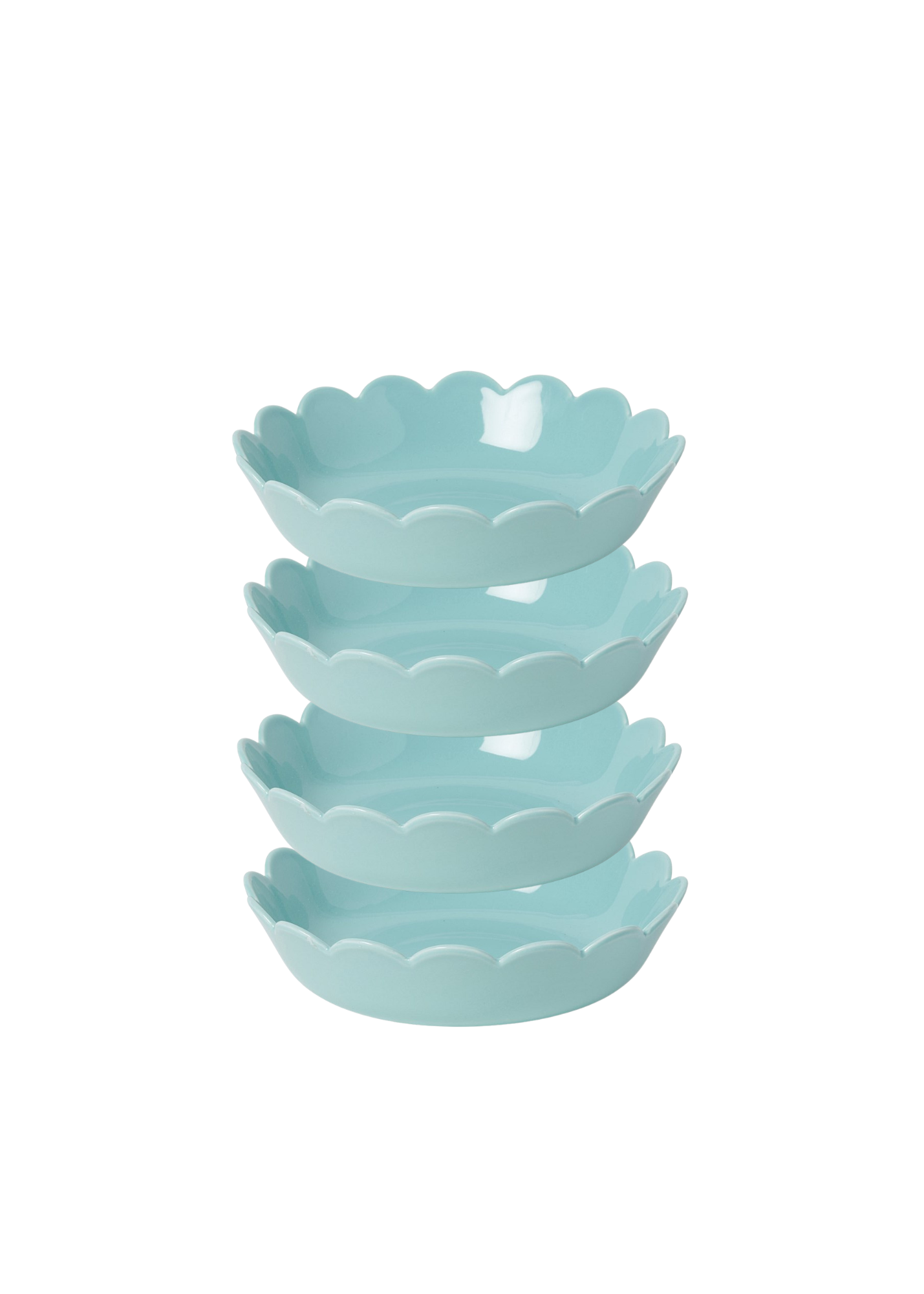 Blue Scallop Bowls — Large SET X4