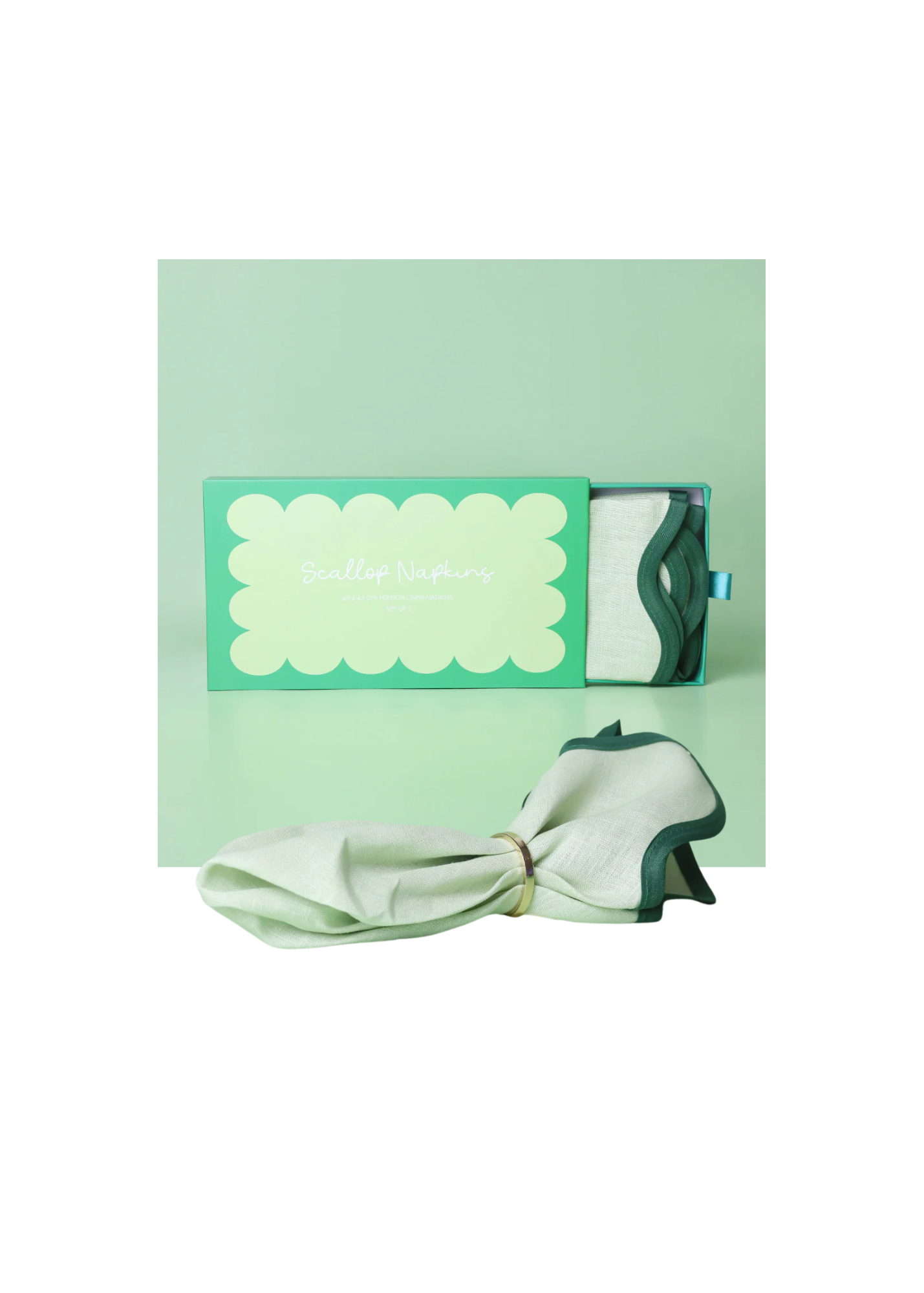 Scallop Linen Napkin — PAIR