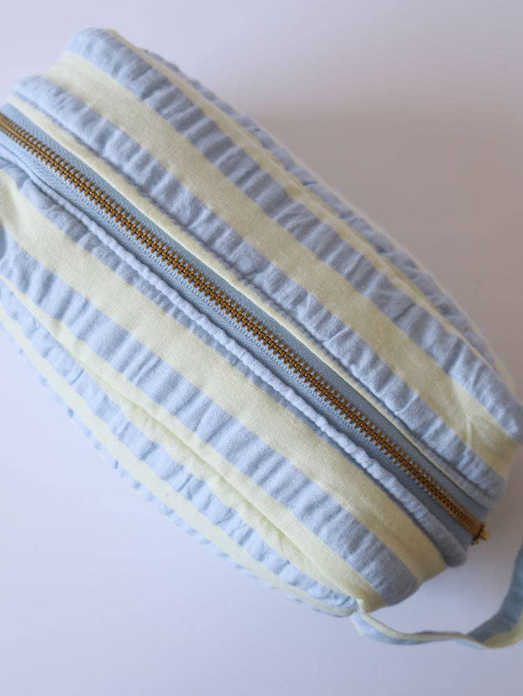 Butter Blue Seersucker — Dopp Kit