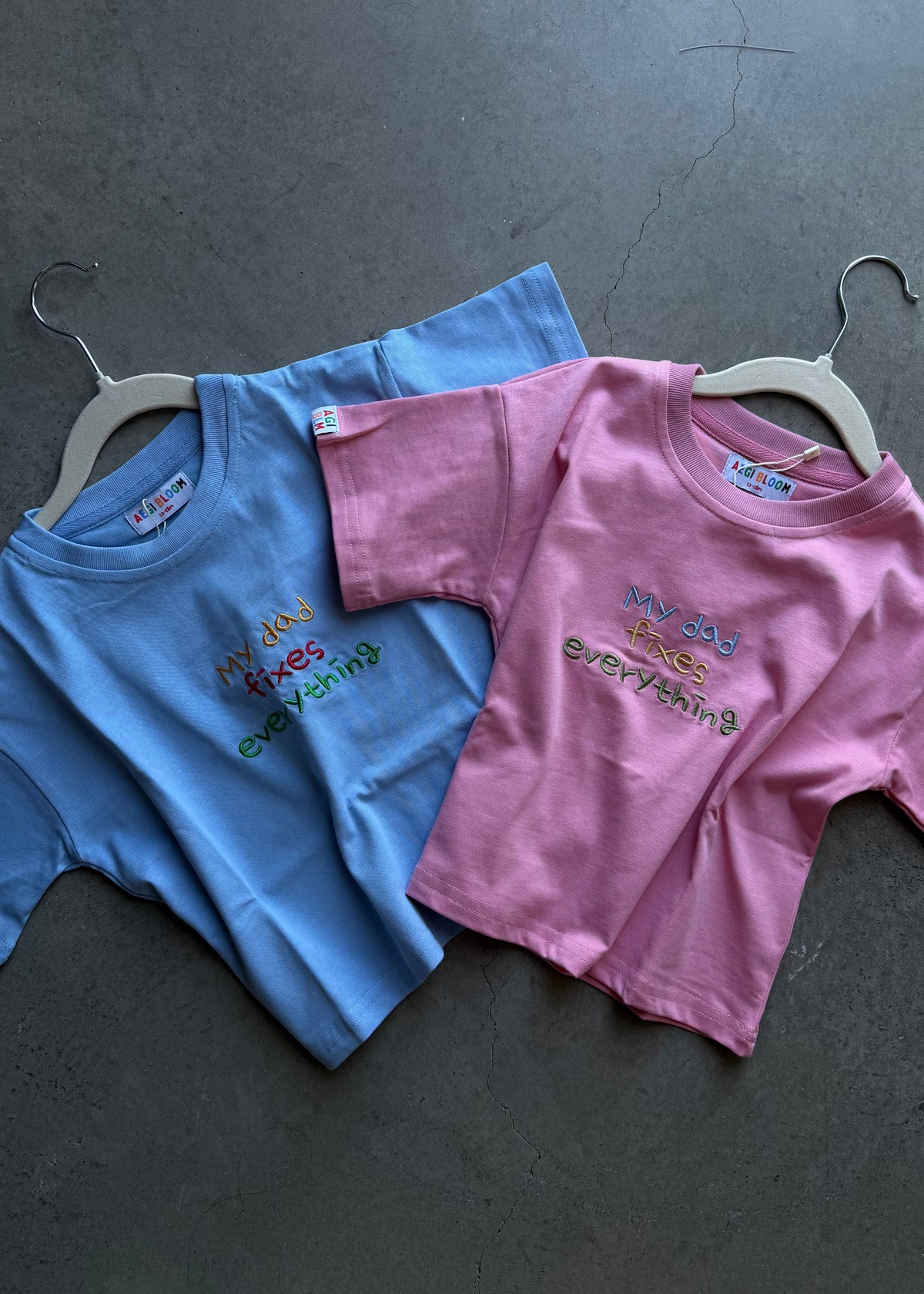 My Dad Fixes Everything — Blue Kids Tee