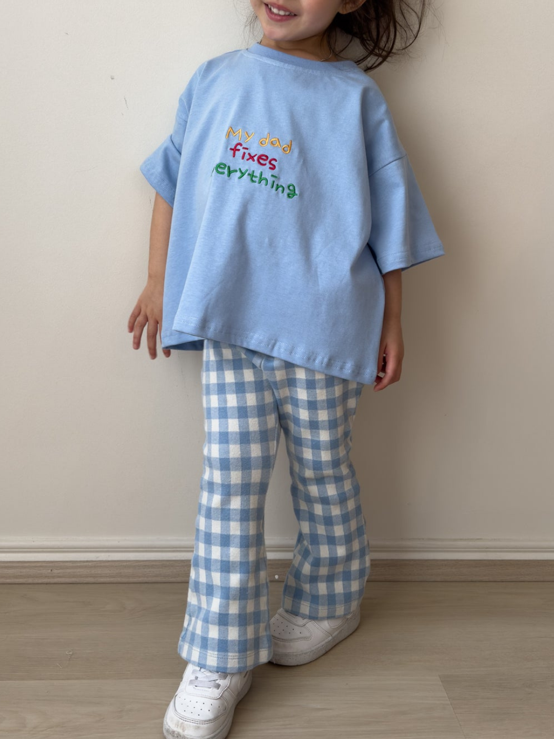 My Dad Fixes Everything — Blue Kids Tee
