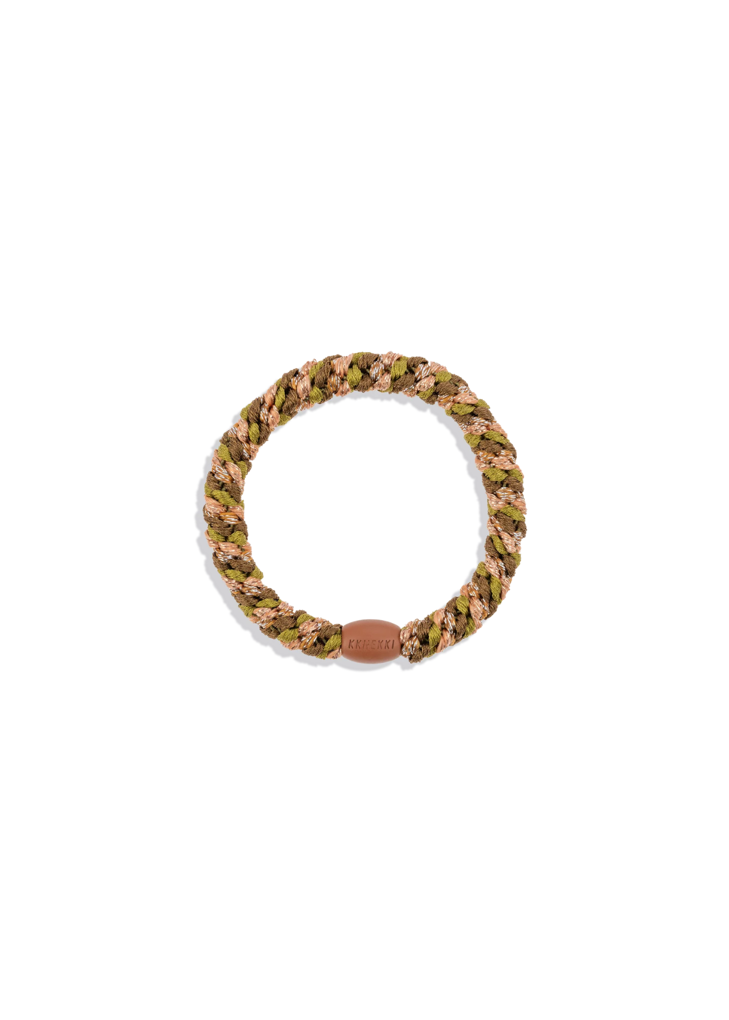KKNEKKI Original Hair Tie — Olive Cognac Glitter