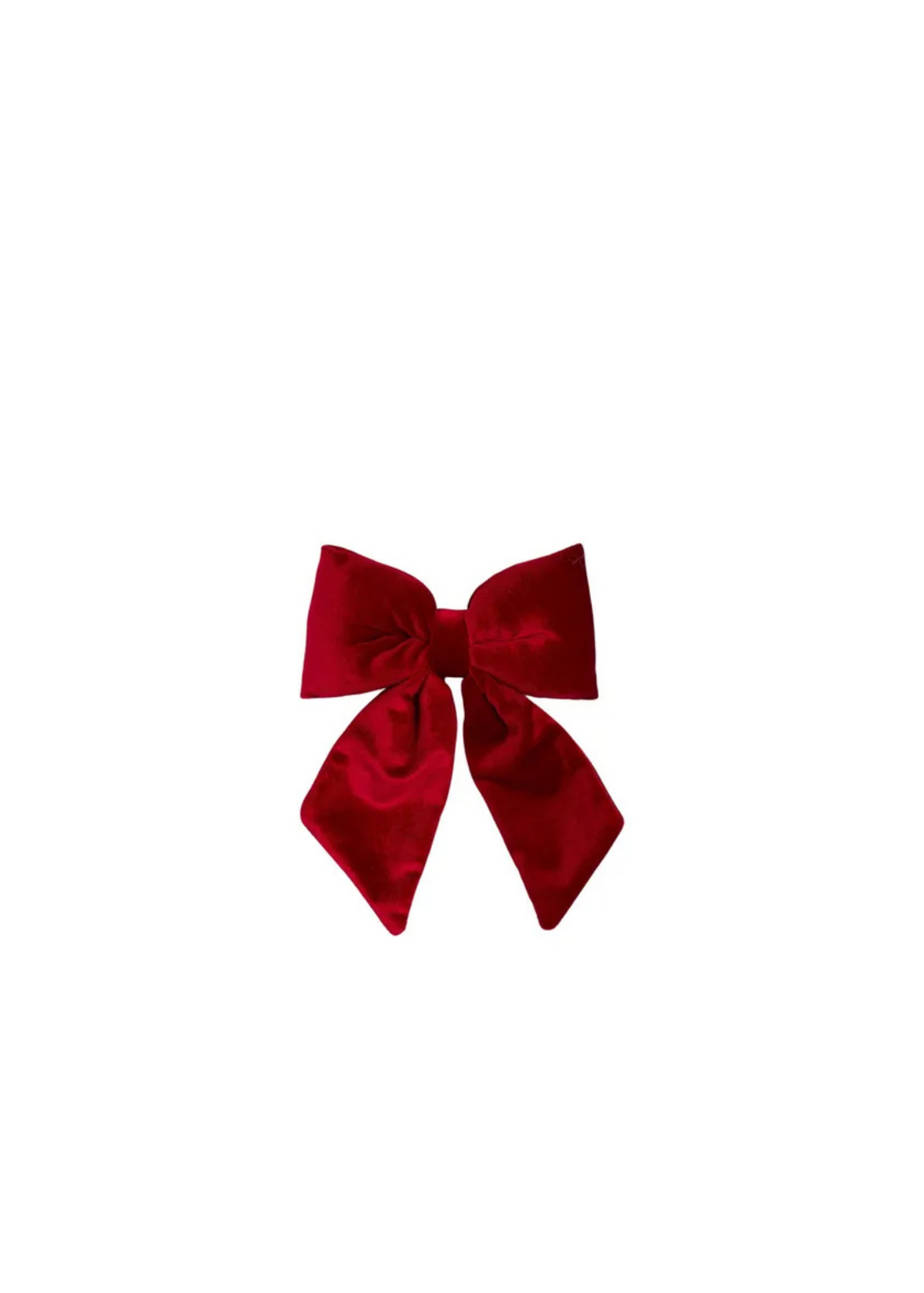 Velvet Clip Bow — Red