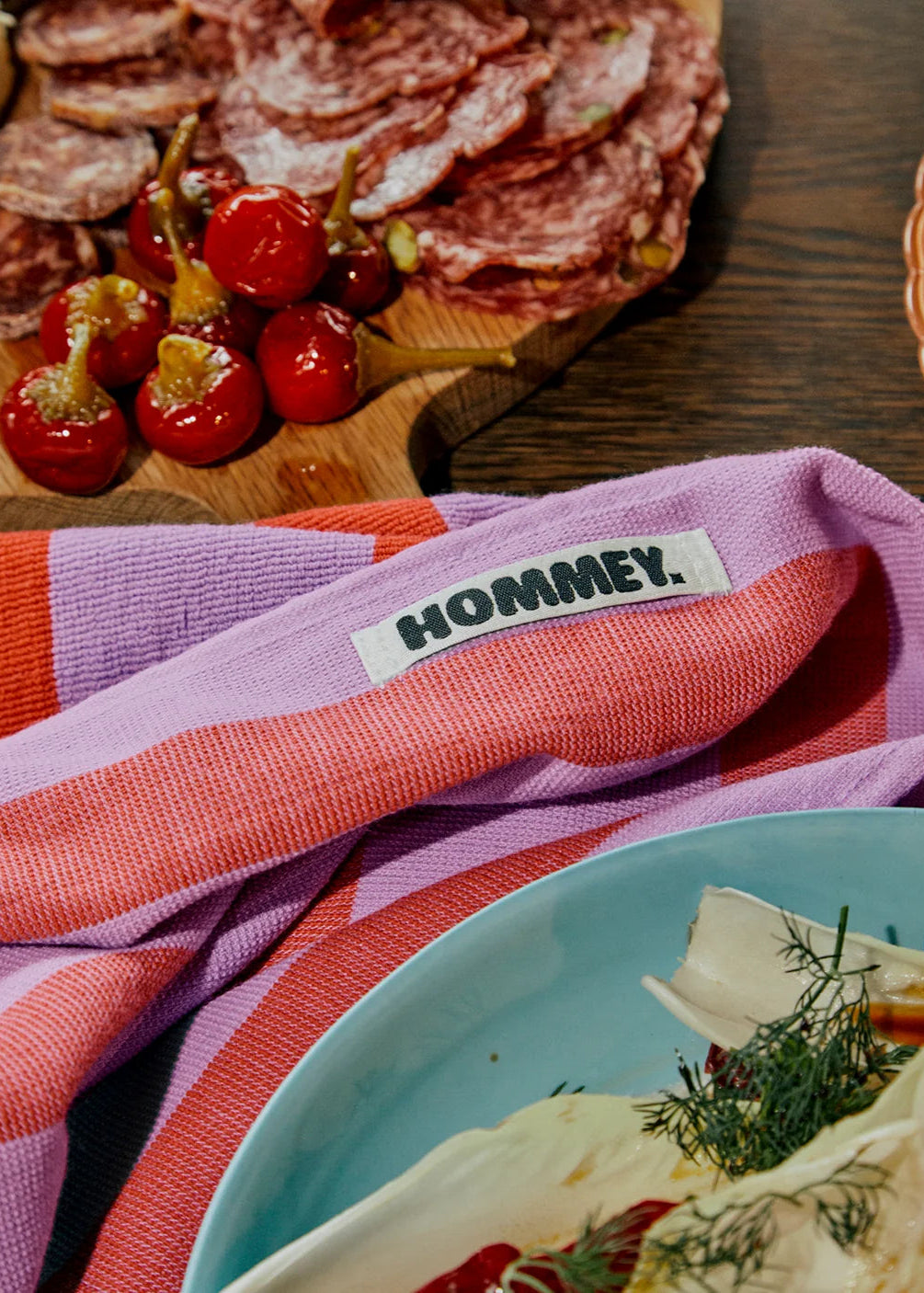 Grapefruit Stripe Tea Towel — Hommey