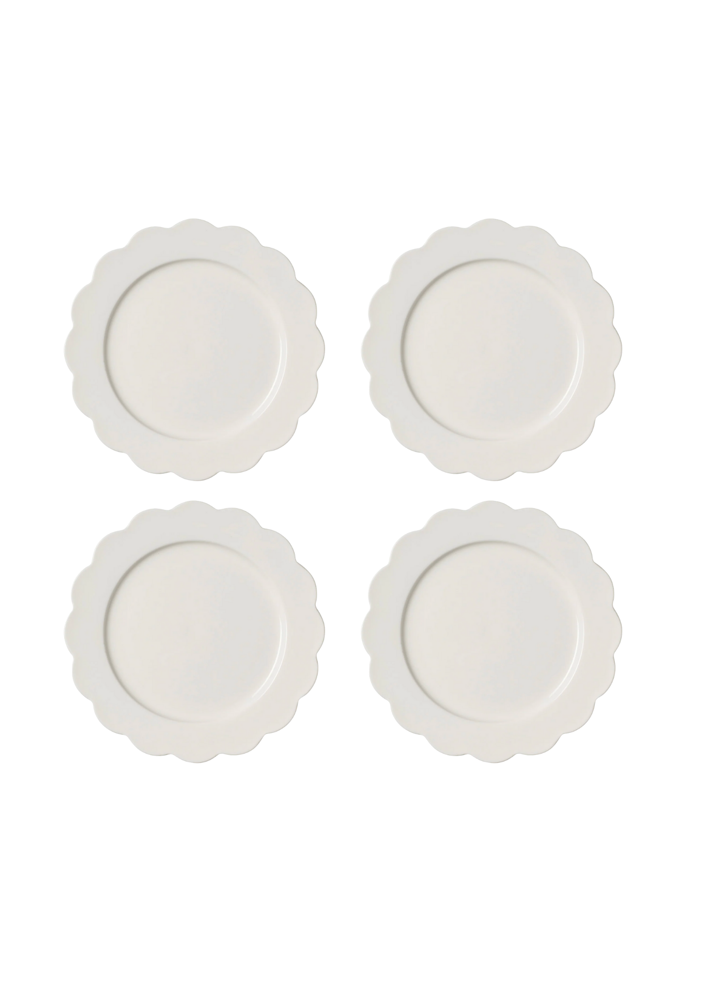 White Large Dinner Plate — Set X4
