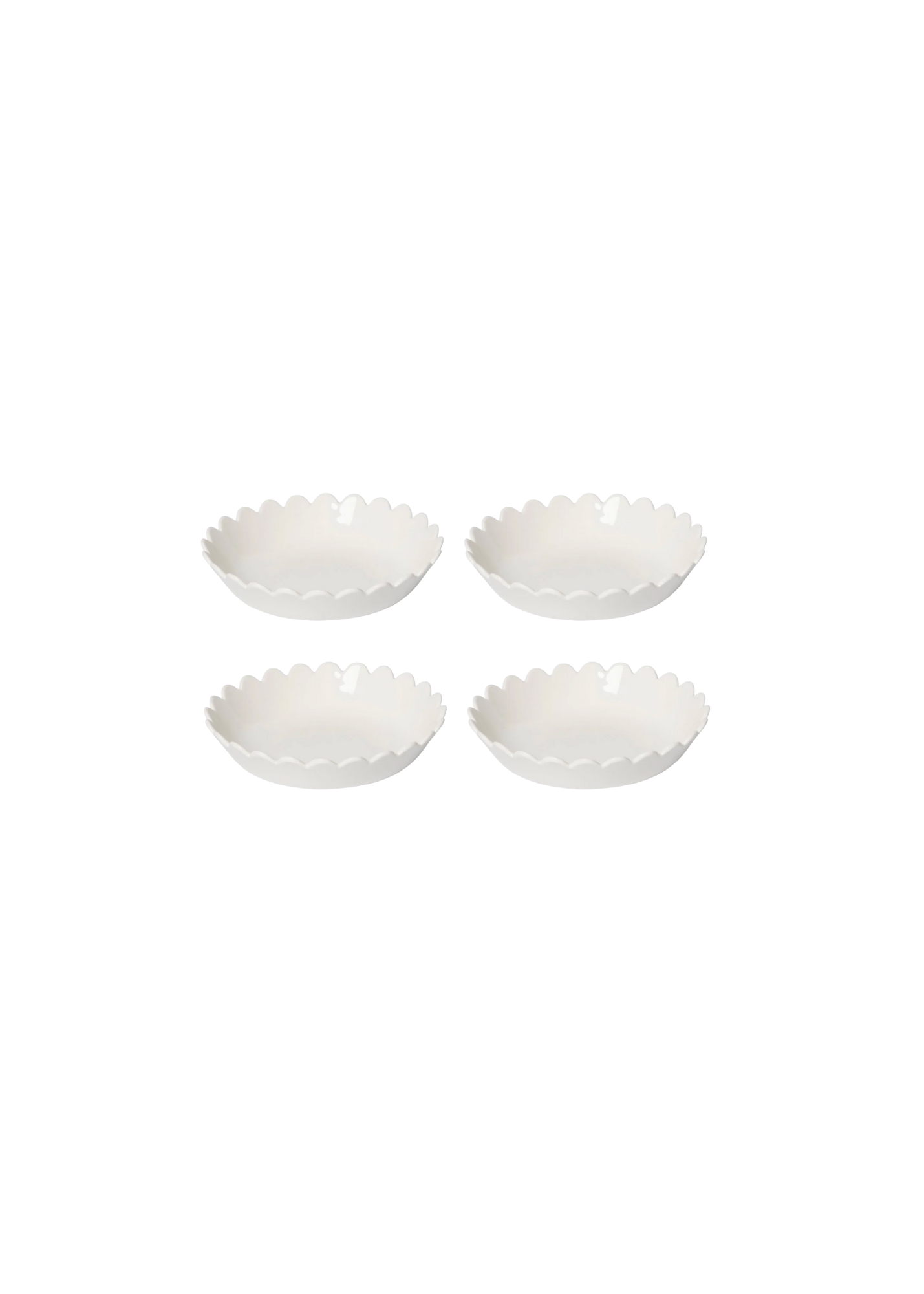 White Scallop Bowls — Small SET X4