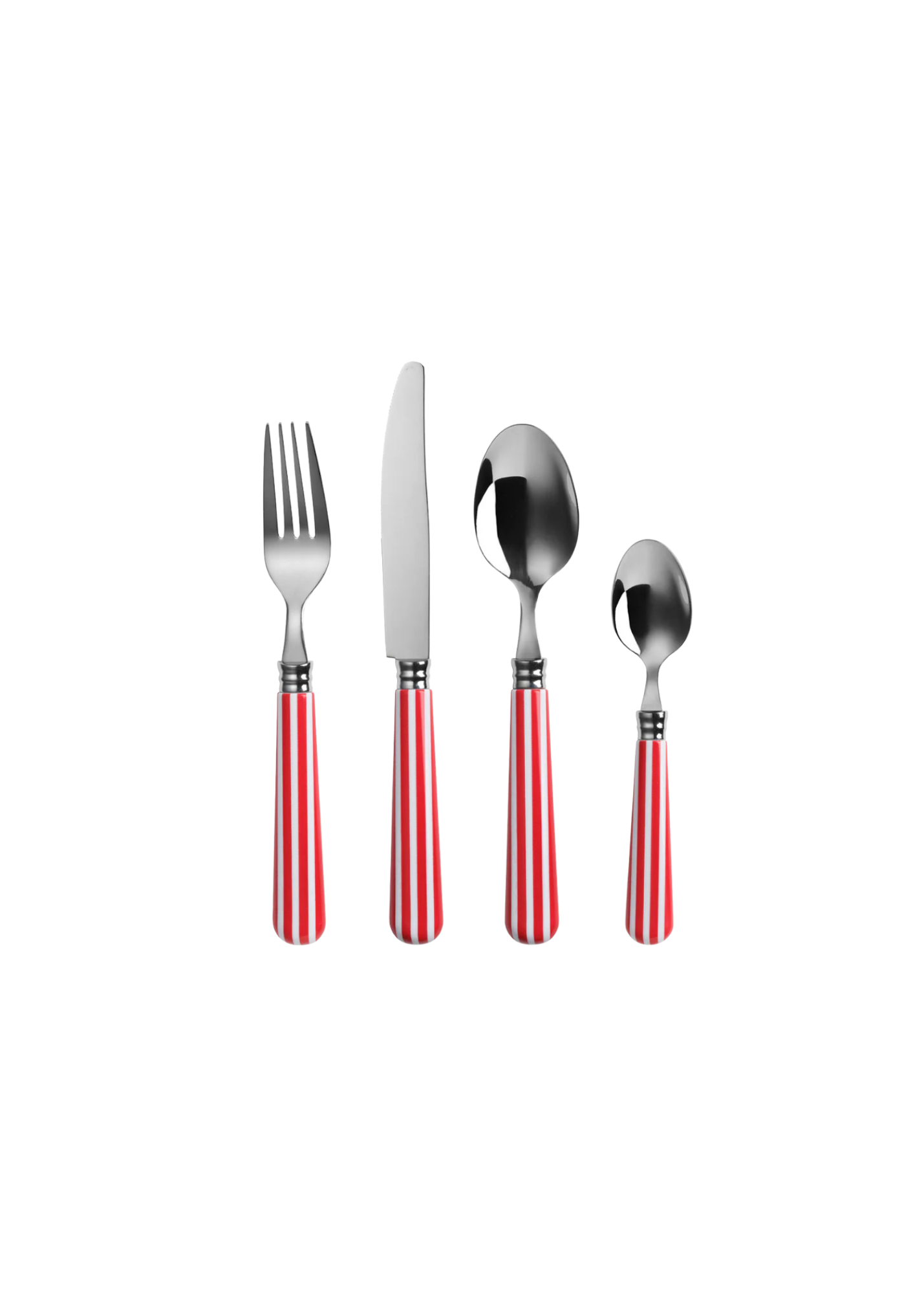 Red + White Stripe Cutlery