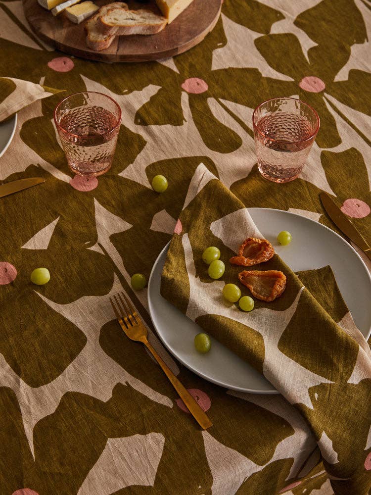 Olive Poppy Napkin Set