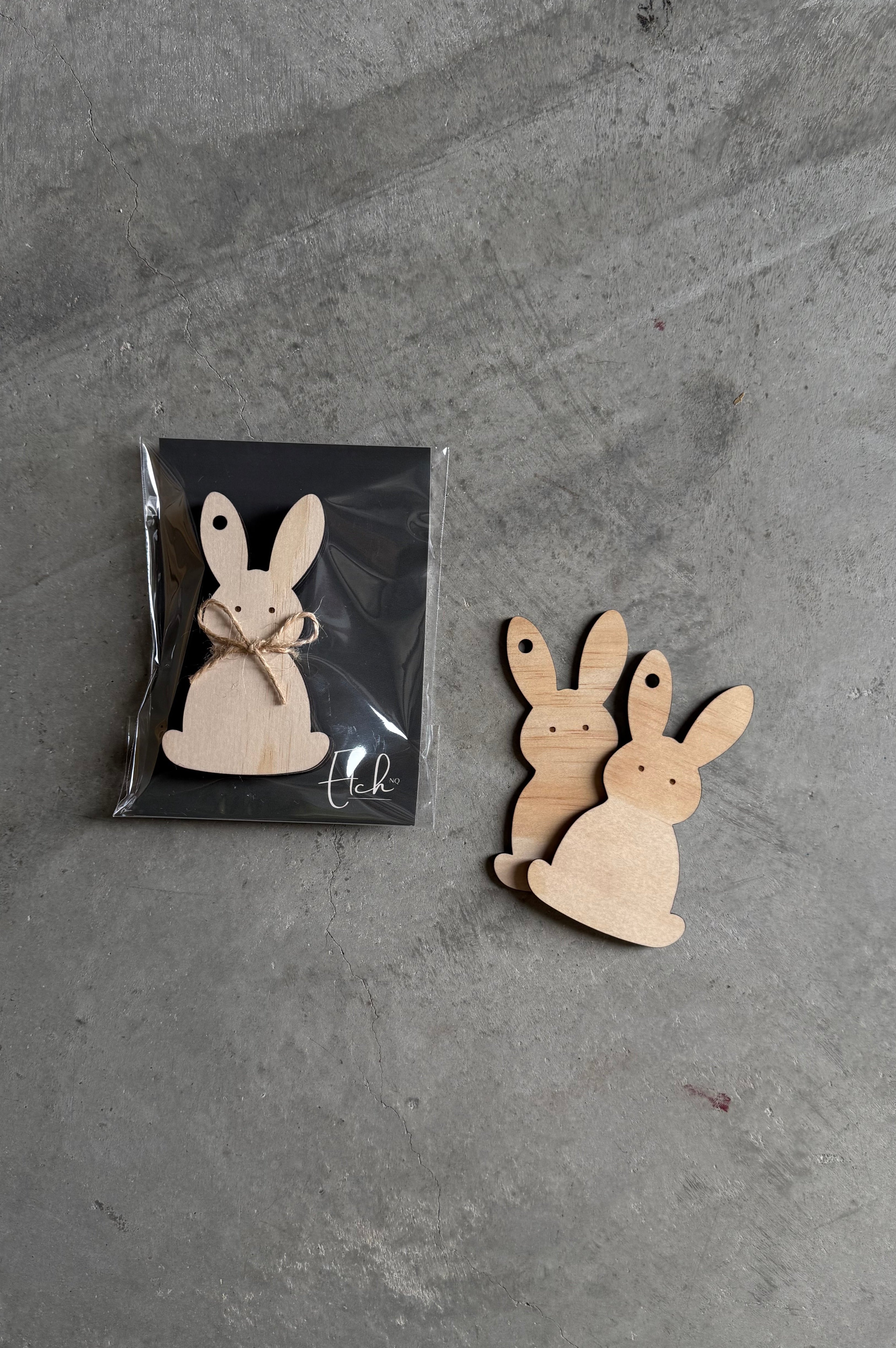 Wooden Bunny Tag — Set X5