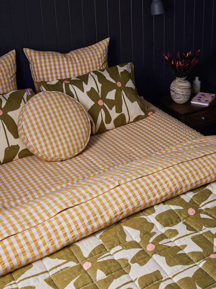 Olive Poppy Standard Pillowcase — Set