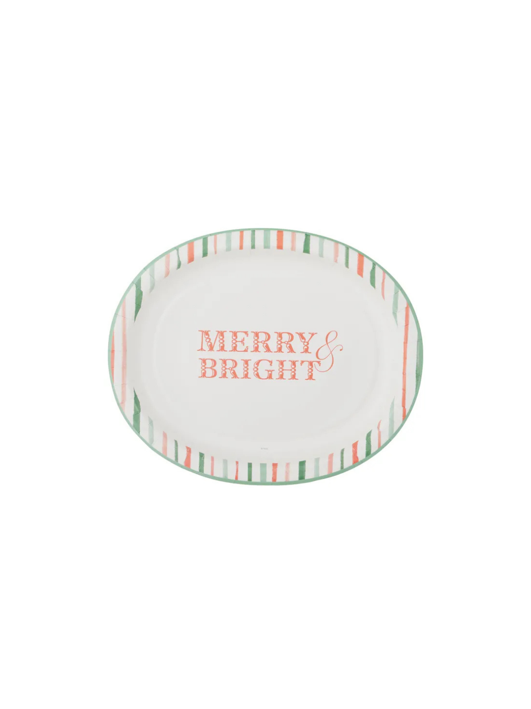 Merry Christmas Oval Paper Plates – Pack of 6
