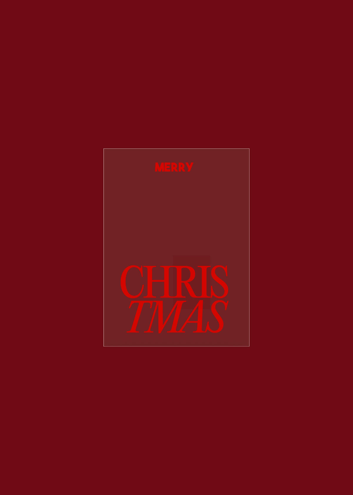 MERRY CHRISTMAS — Burgundy Red