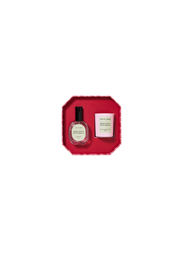 Green Pear & Spice Medley — Candle & Room Spray Duo Set