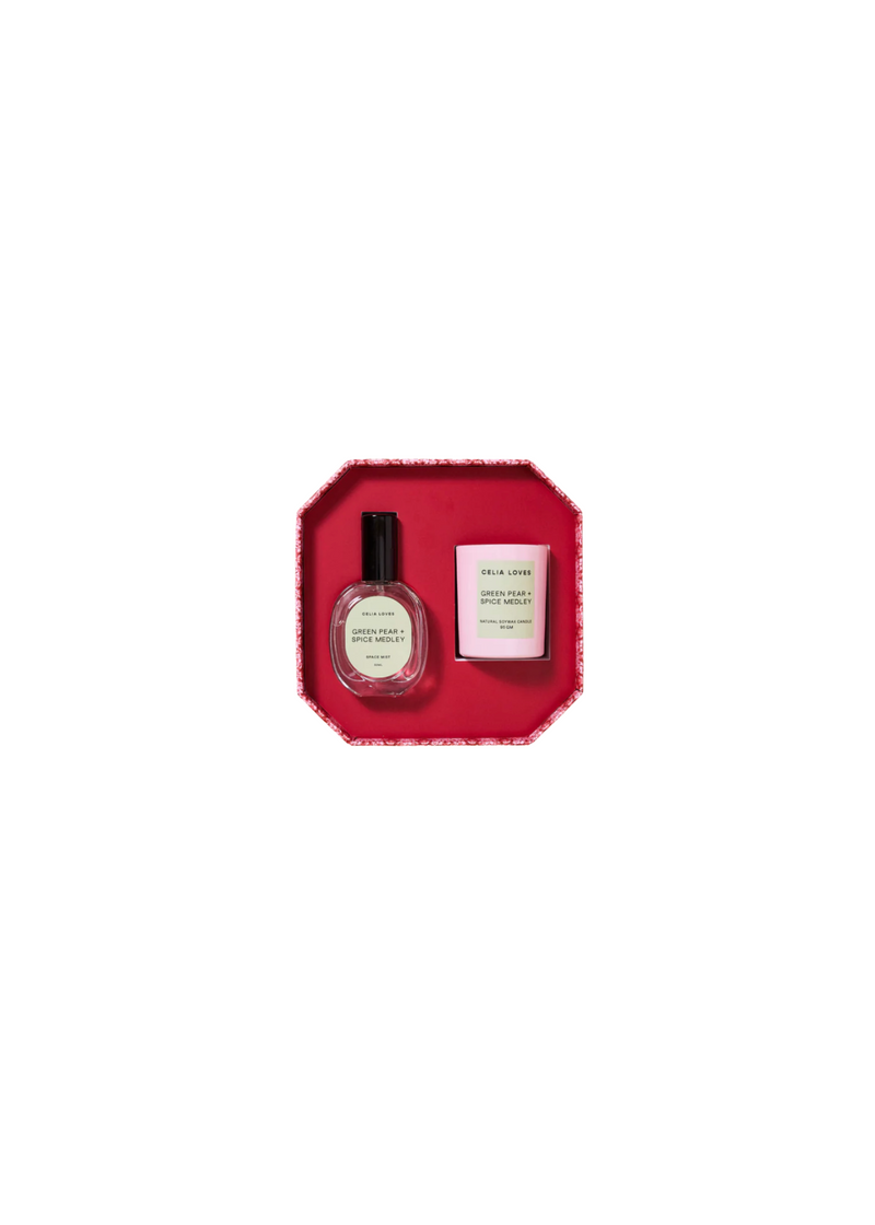 Green Pear & Spice Medley — Candle & Room Spray Duo Set