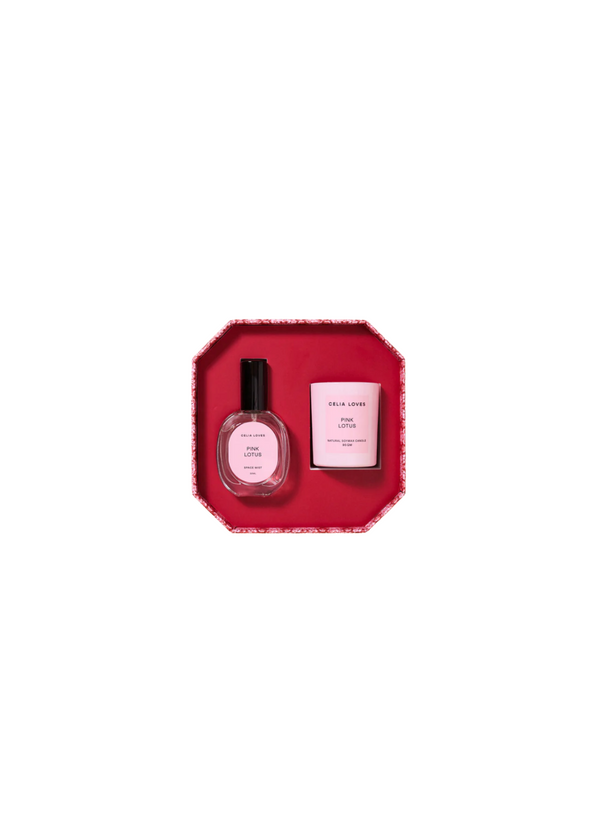Pink Lotus  — Candle & Room Spray Duo Set