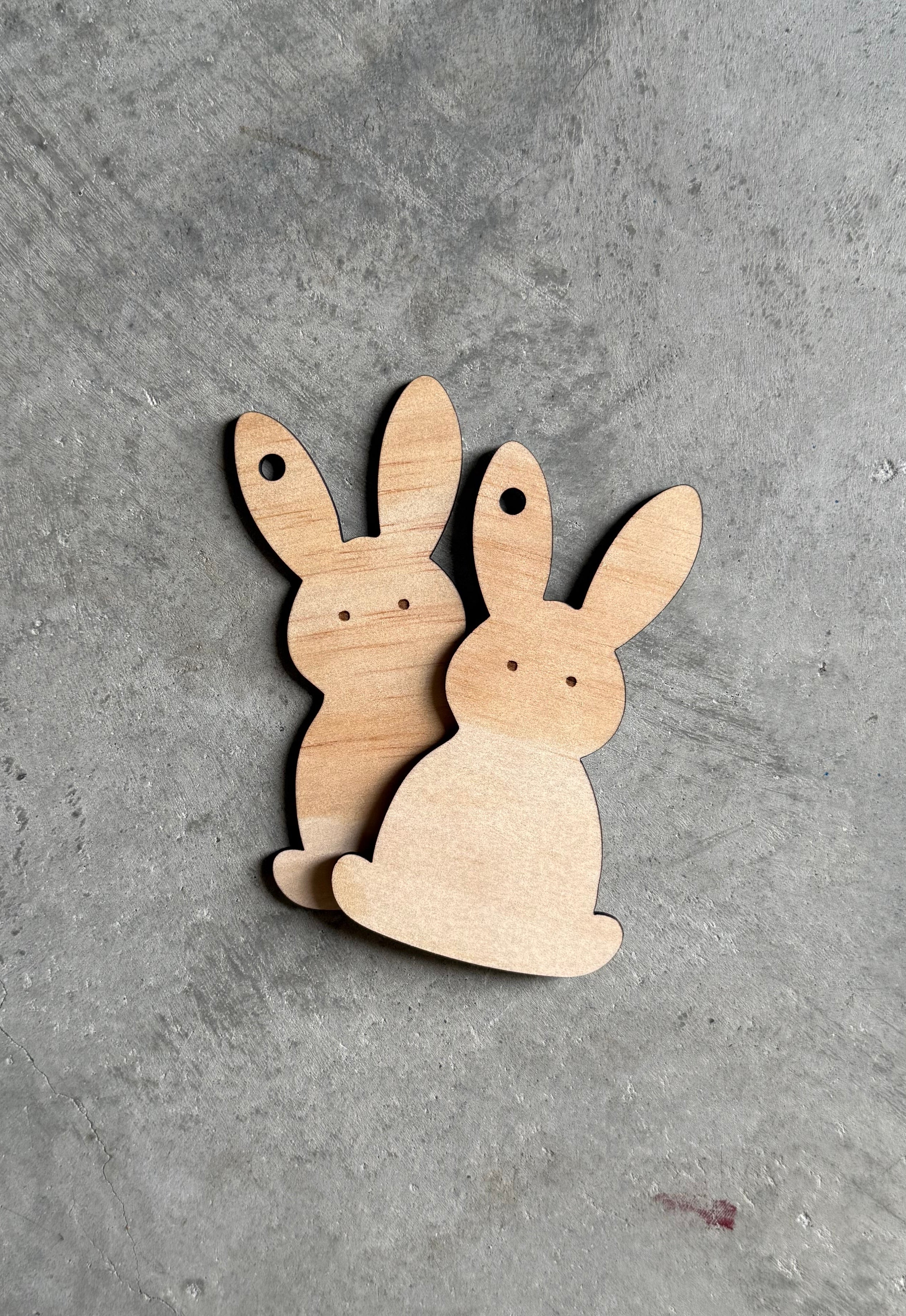 Wooden Bunny Tag — Set X5