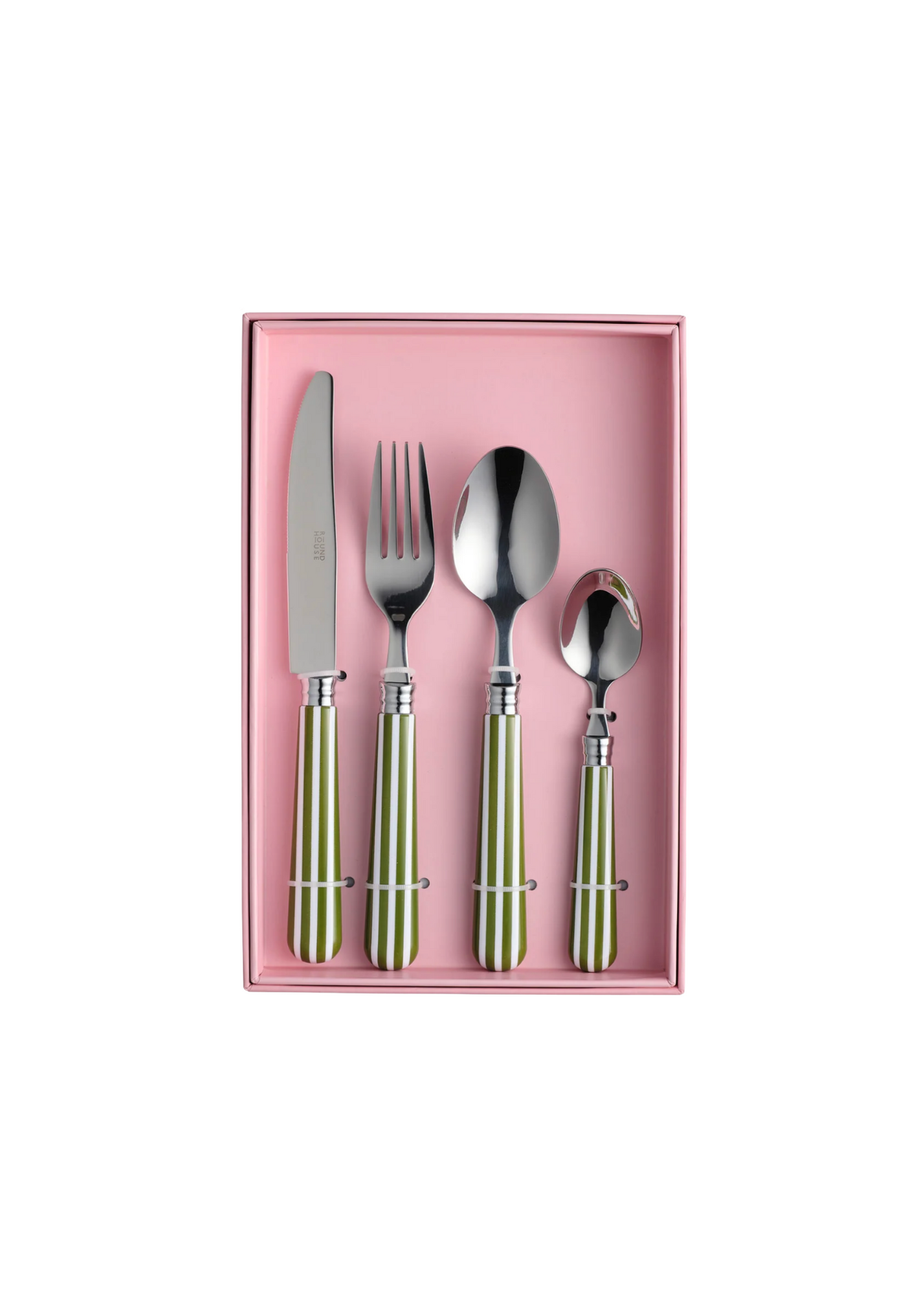 Green + White Stripe Cutlery