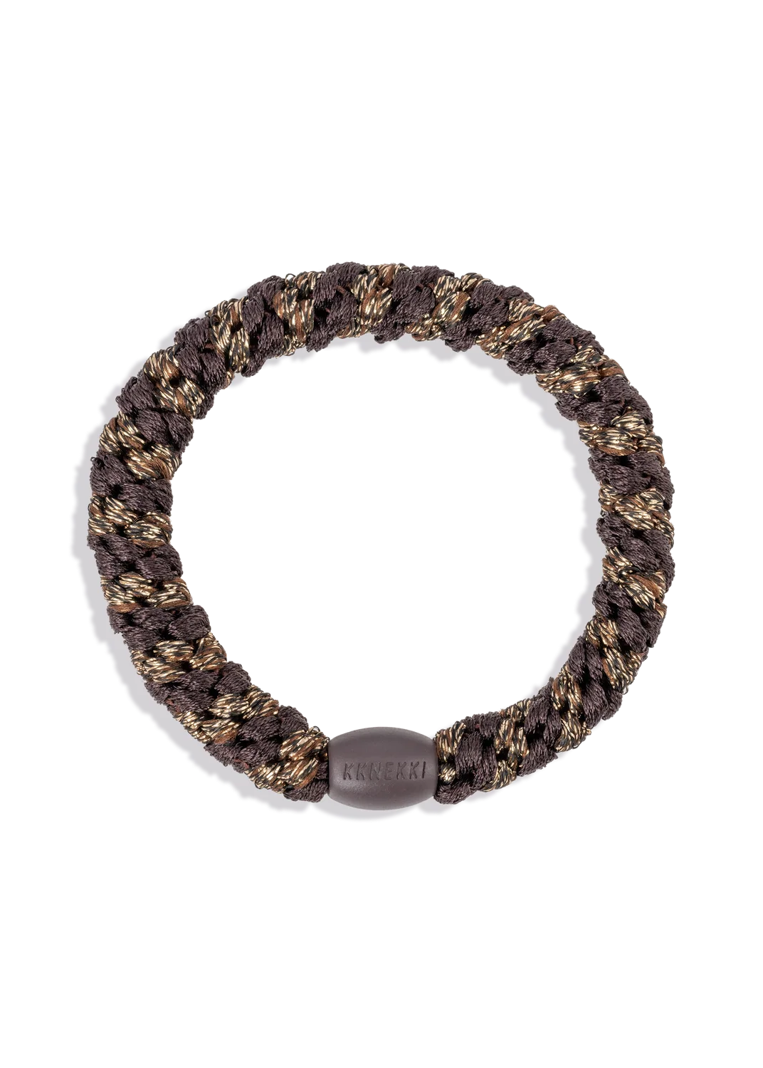 KKNEKKI Original Hair Tie —  Brown Coffee Glitter Stripe