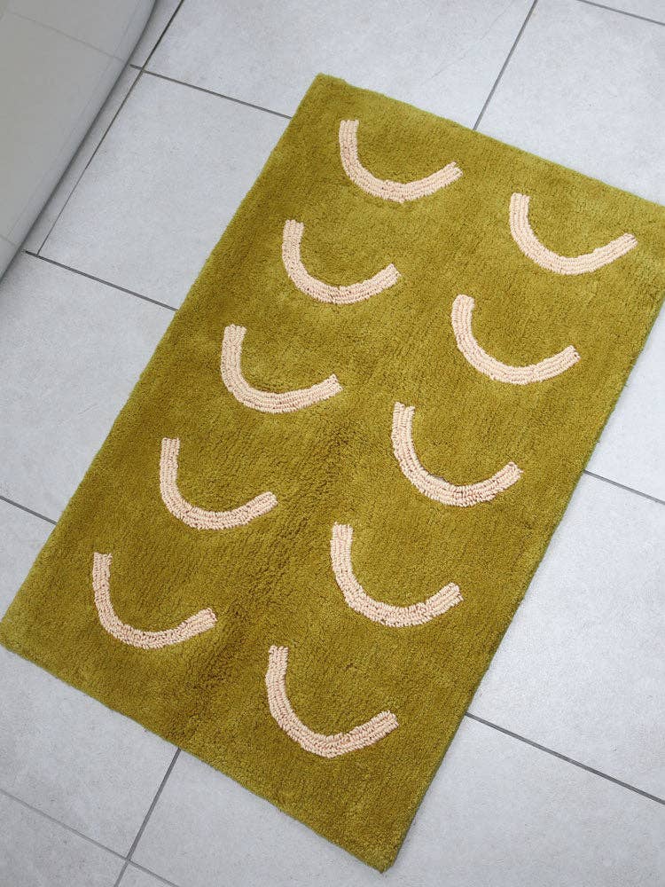 Olive Curve Bath Mat