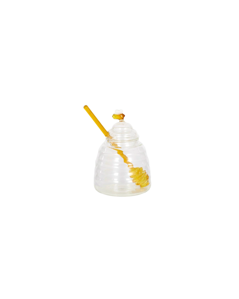 Hive Glass Honey Pot