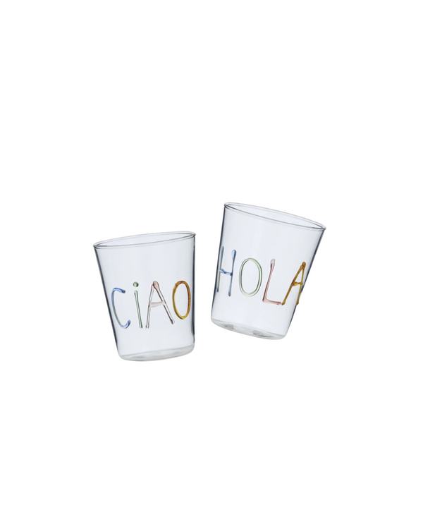 Ciao & Hola Glass Tumbler — Set