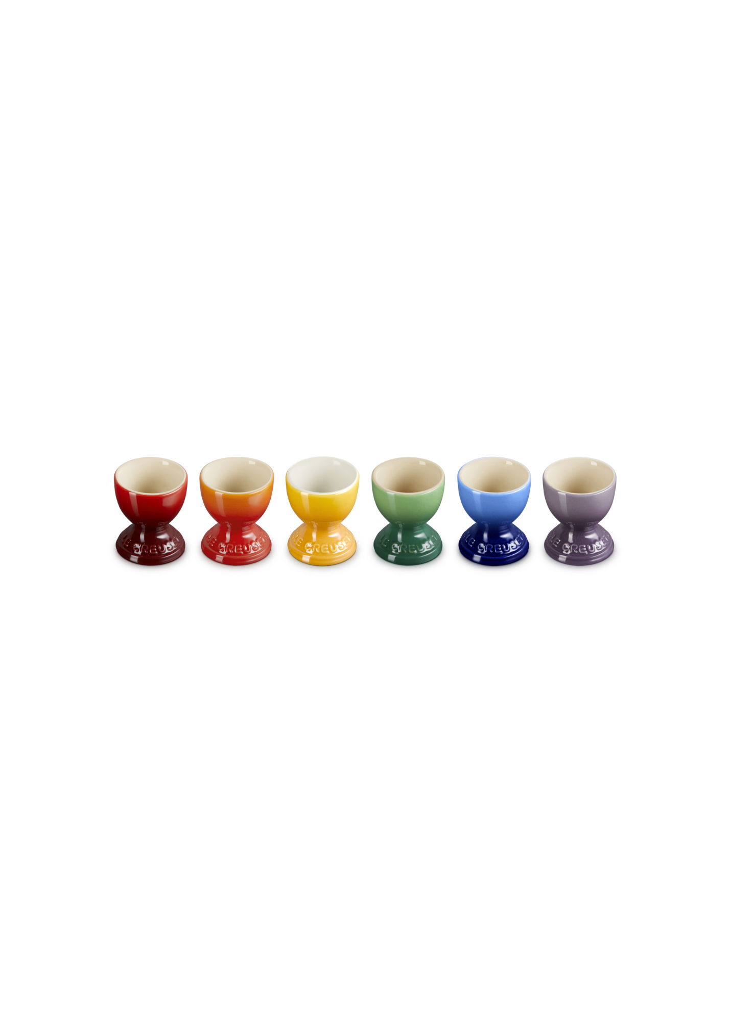 Rainbow Set of 6 x Egg Cups