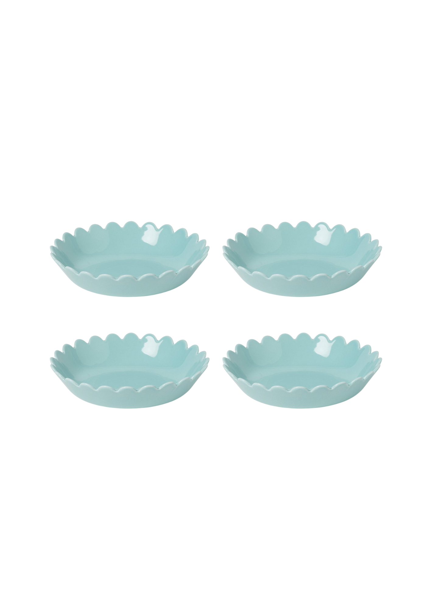 Blue Scallop Bowls — Small SET X4