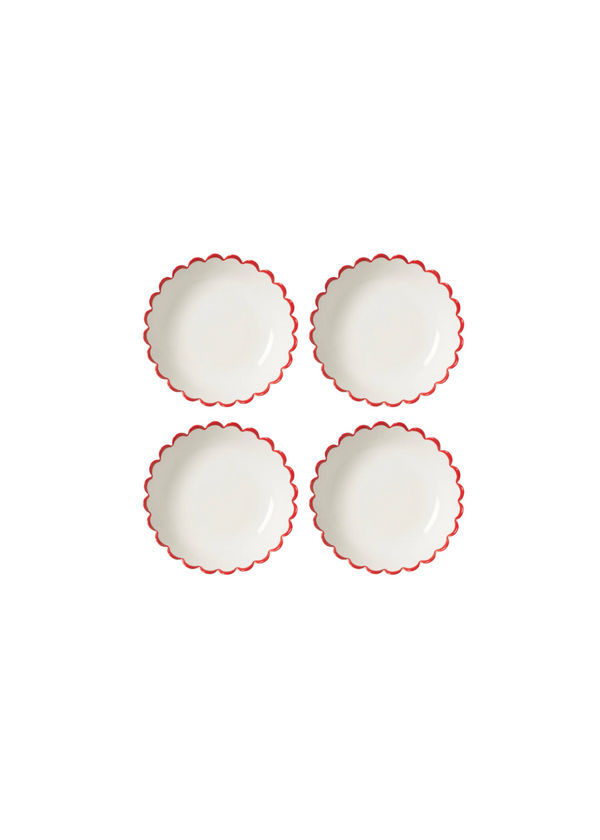 Red Edge Scallop Bowls — In The Roundhouse SET
