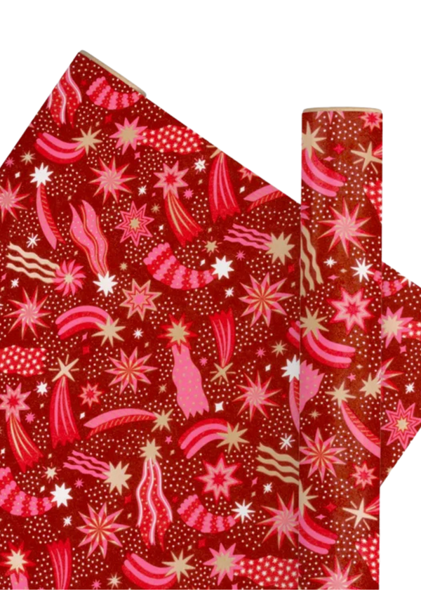 COSMIC WRAPPING PAPER ROLL: SCARLET RED — 2.5M