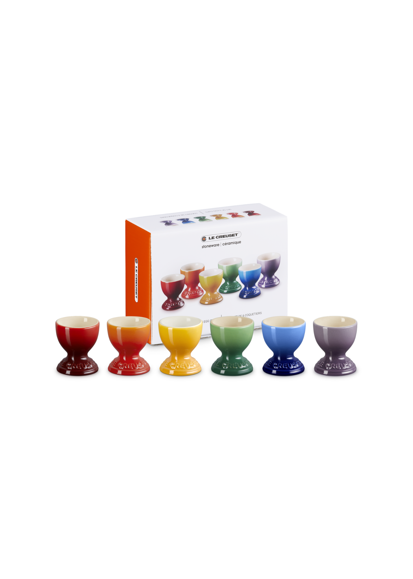 Rainbow Set of 6 x Egg Cups