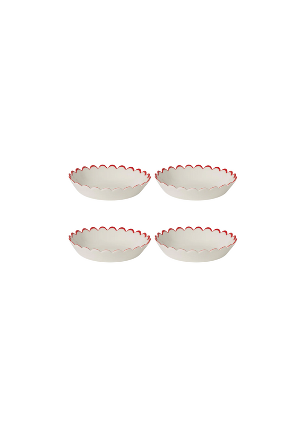 Red Edge Scallop Bowls — In The Roundhouse SET