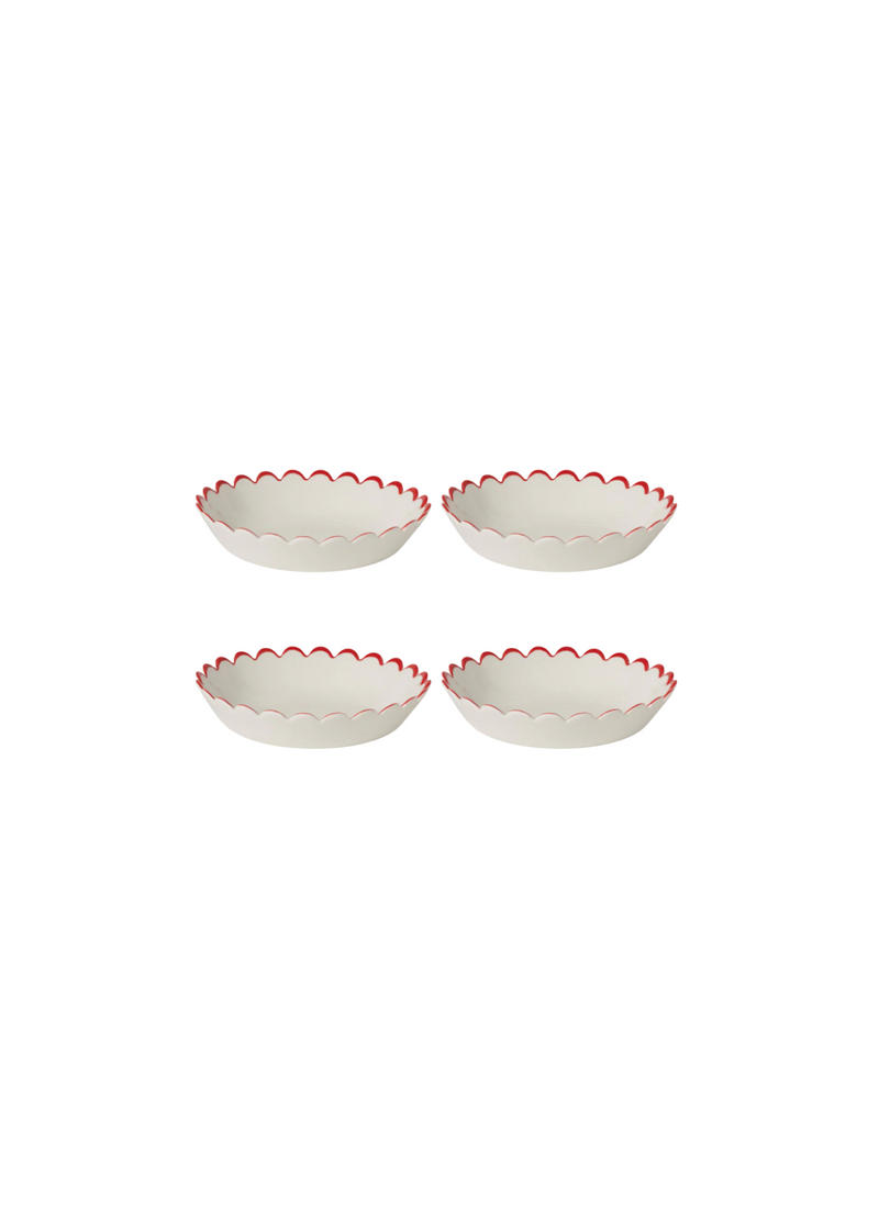 Red Edge Scallop Bowls — In The Roundhouse SET