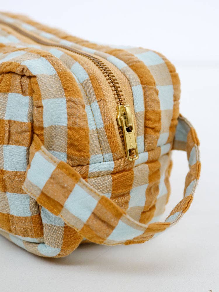 Honey Blue Seersucker — Dopp Kit