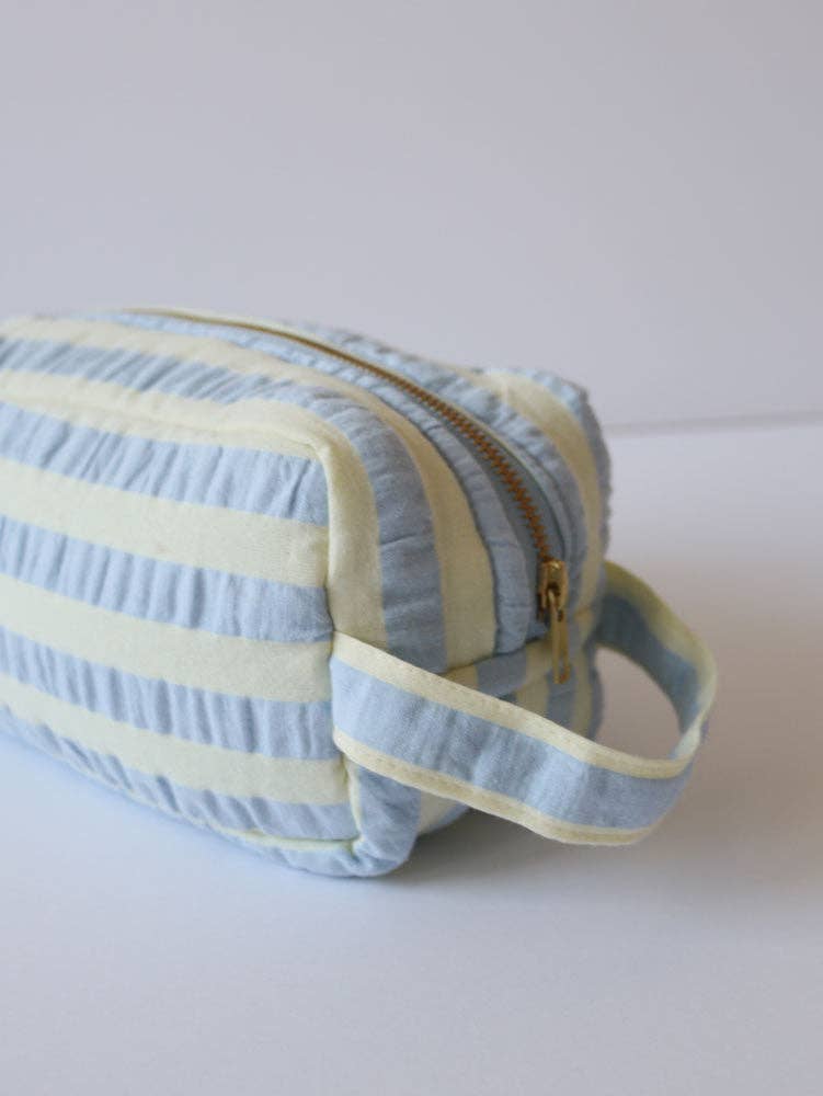 Butter Blue Seersucker — Dopp Kit