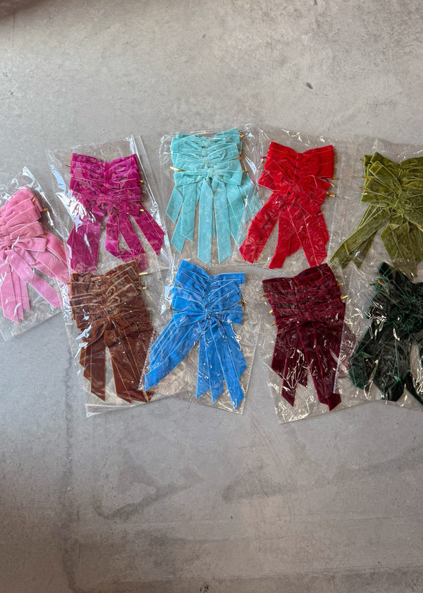 Double Velvet Bow — Pack X5