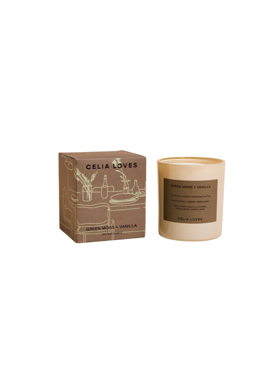 Green Moss + Vanilla — 395g Candle