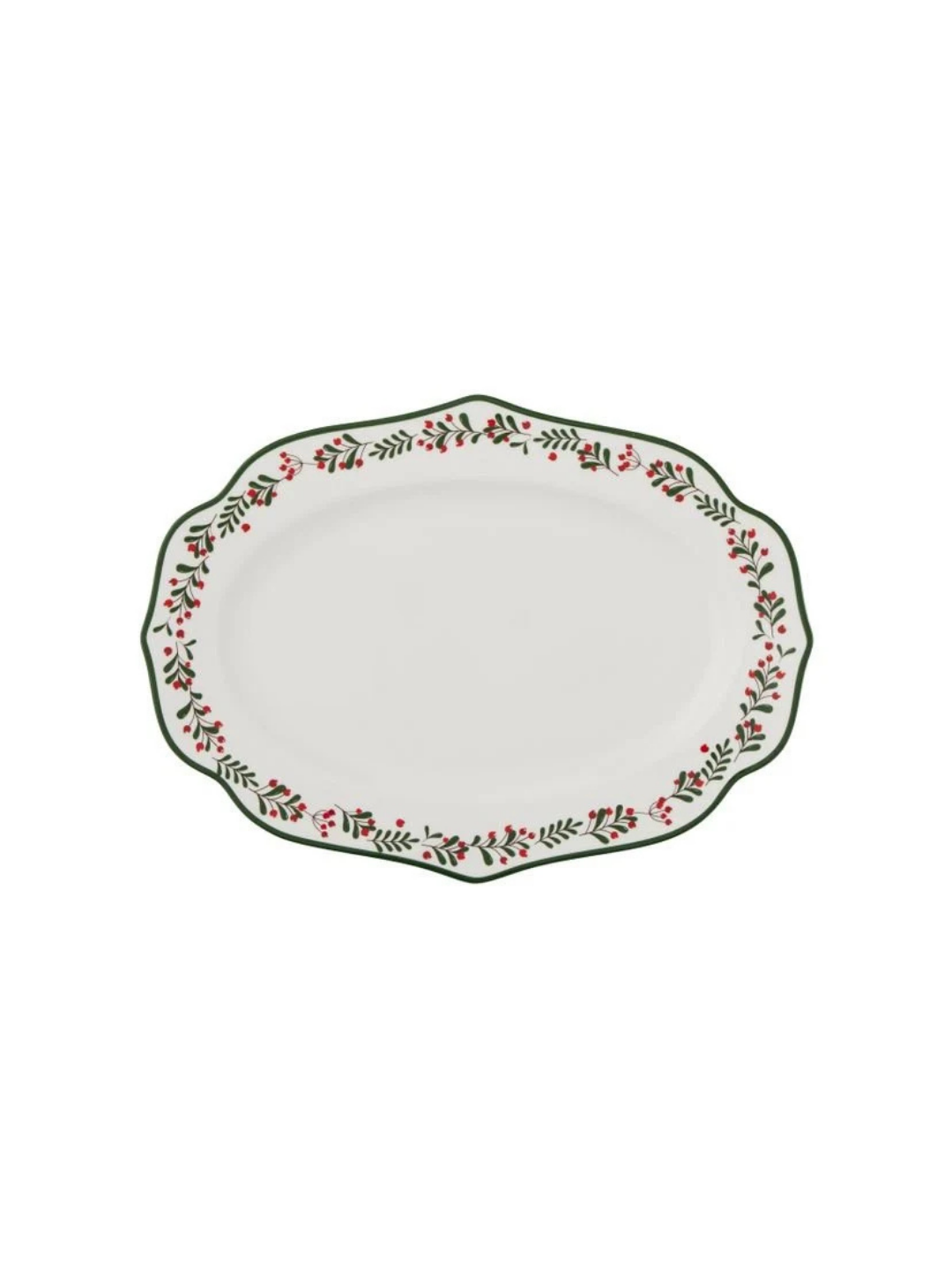 Oval Berry Ceramic Christmas Platter