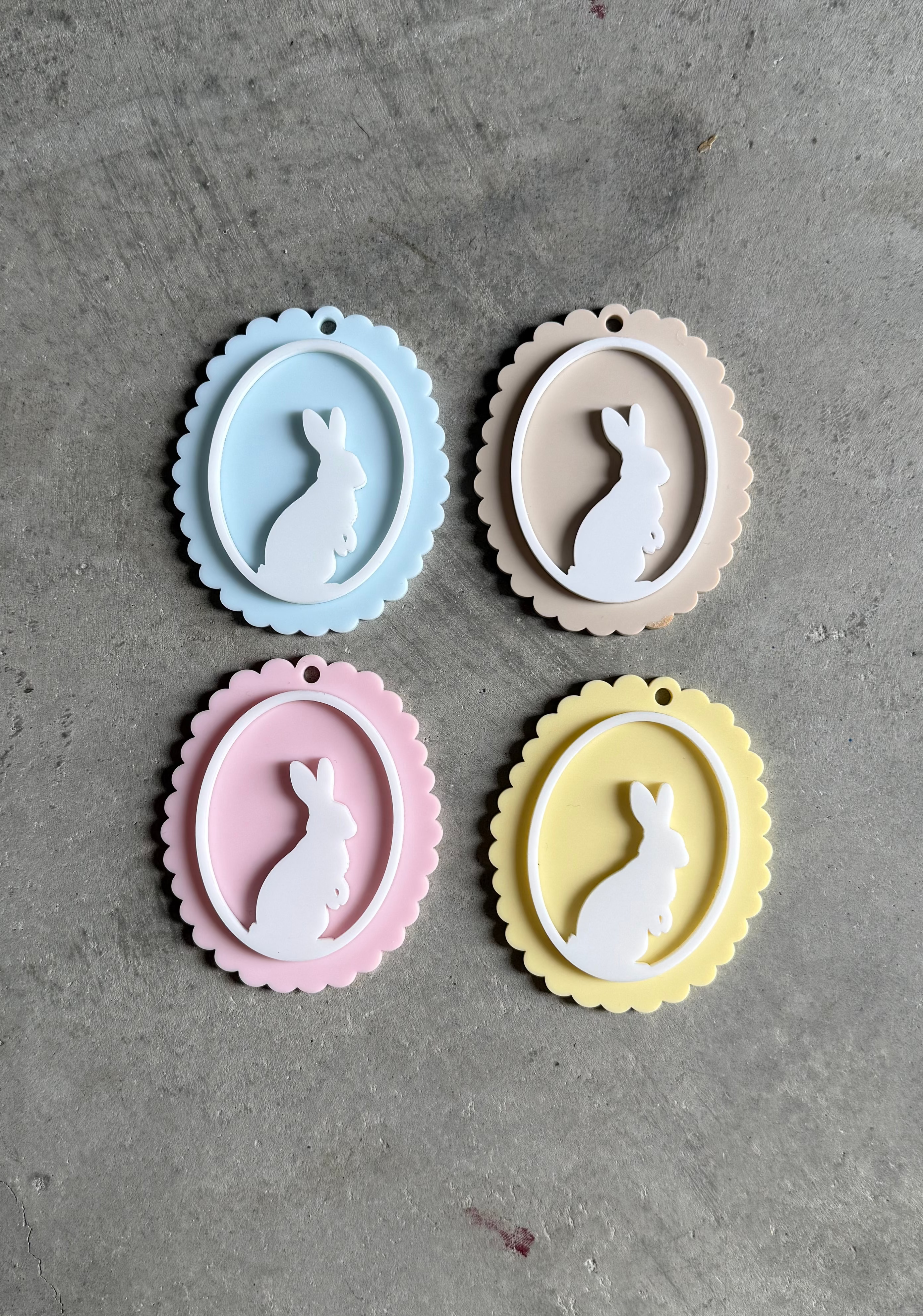 Acrylic Bunny Tag — Set X4