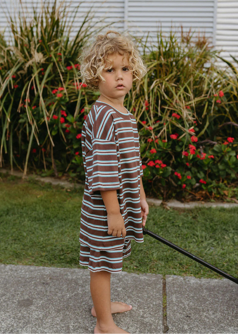 Ribbed Tee — Midnight Tide