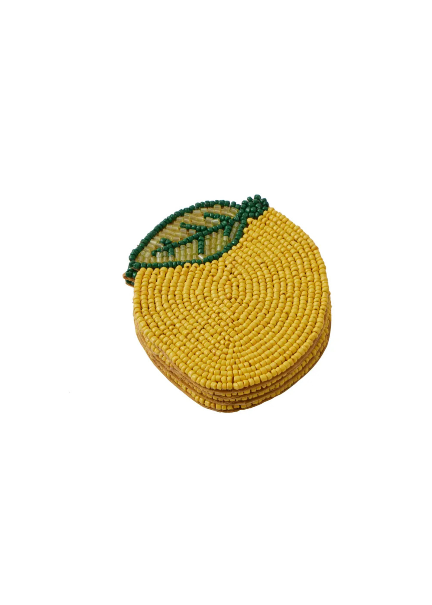 Citron Beaded Coasters — Set X4