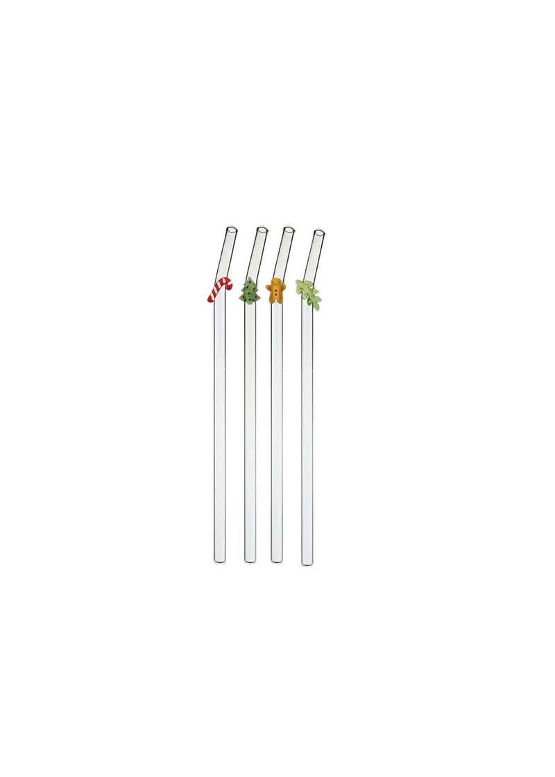 Christmas Glass Straw — SET X4