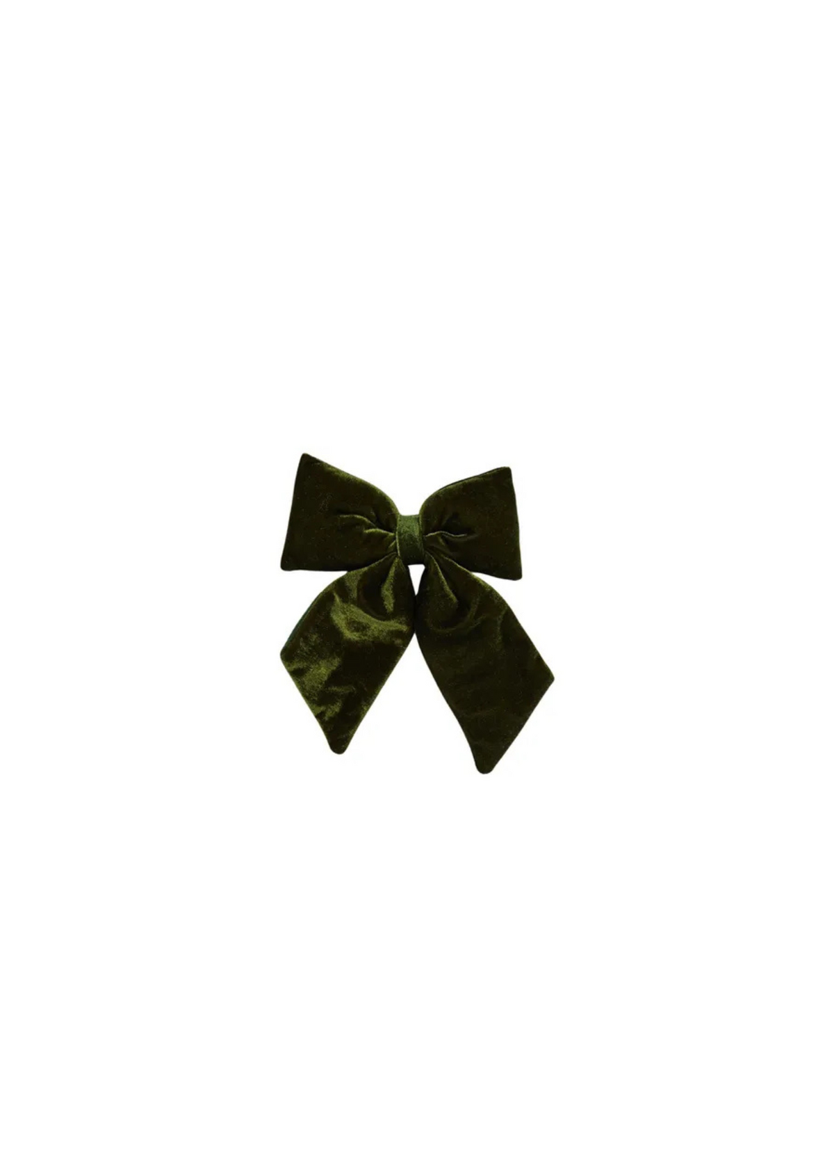 Velvet Clip Bow — Green