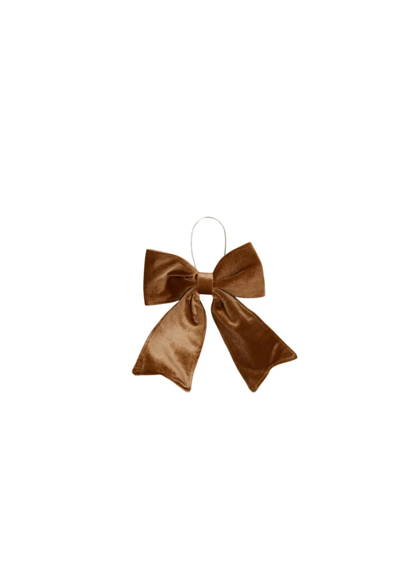 Velvet Hanger Bow — Brown