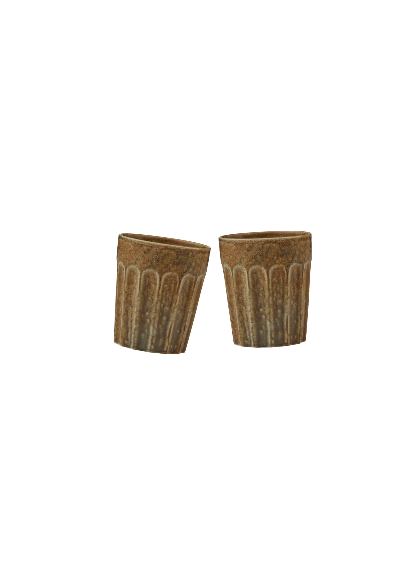 Ceramic Latte Cup PAIR — Olive