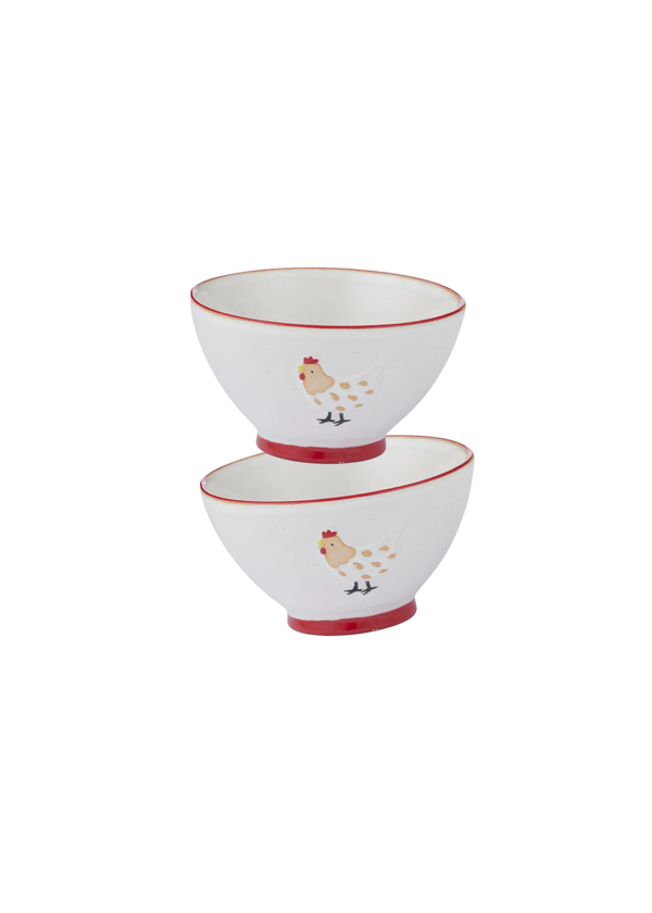 Charlie Chook Ceramic Bowl — PAIR