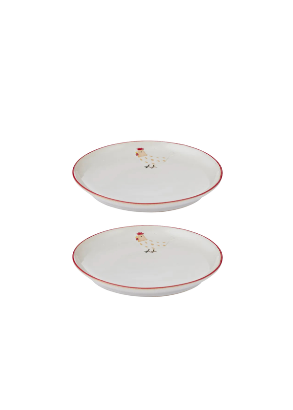Charlie Chook Ceramic Plate — PAIR