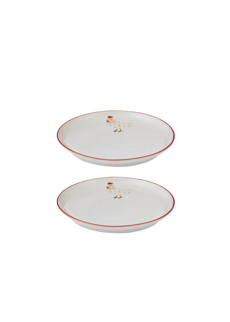Charlie Chook Ceramic Plate — PAIR