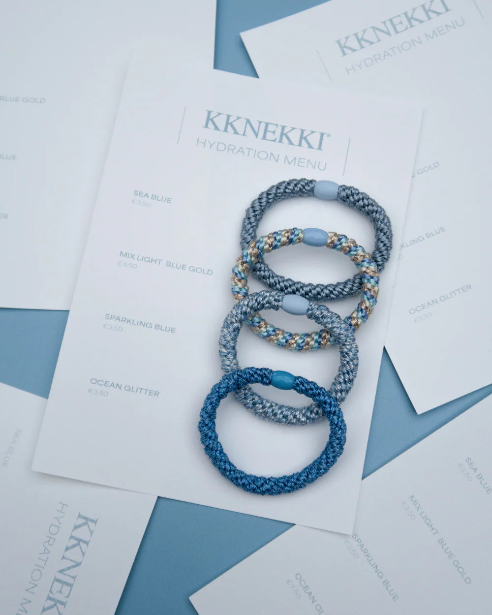 KKNEKKI Original Hair Tie —  Mix Light Blue Beige