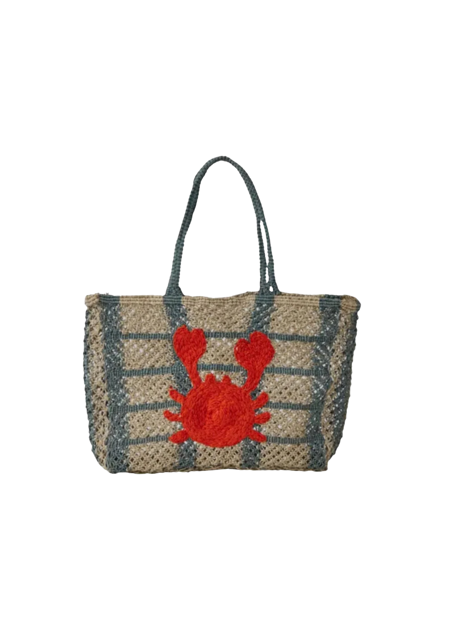 Crab Motif Jute Tote Bag