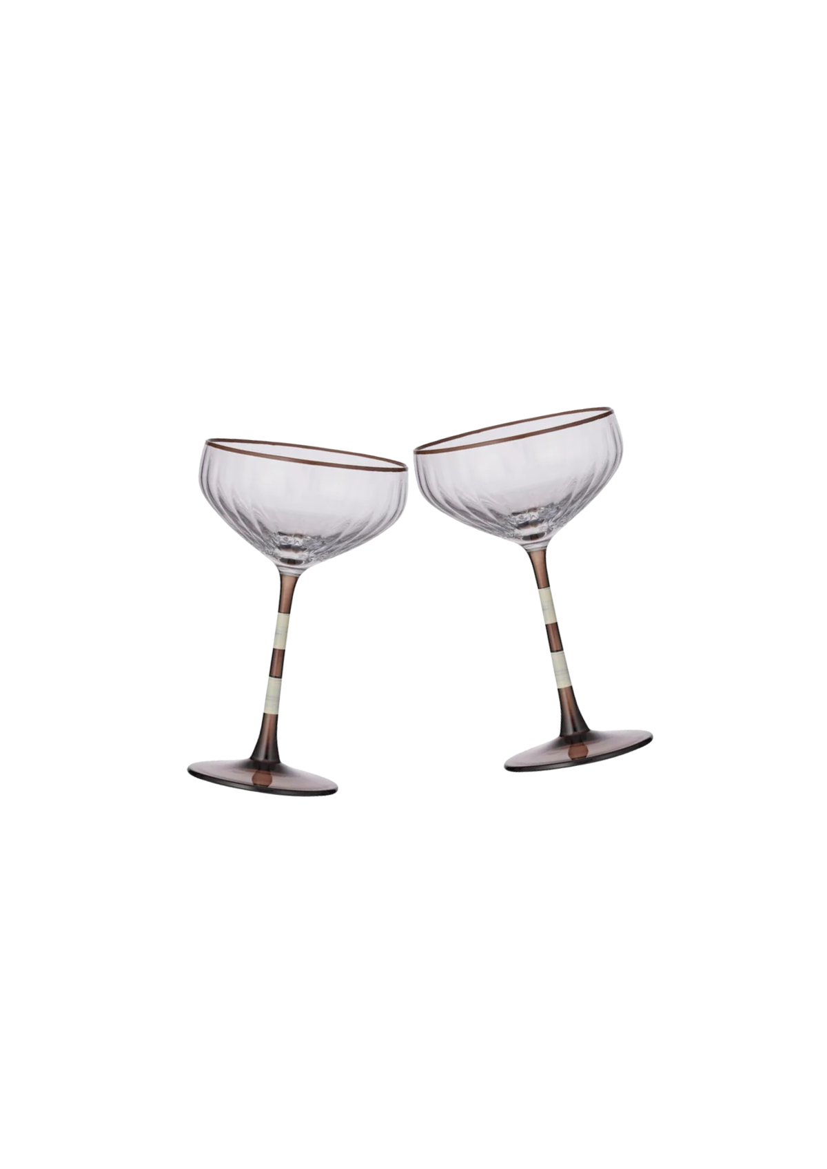 Lena Glass Coupe Cocoa — Pair